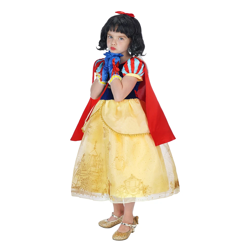 Бальное платье Белоснежки с накидкой для девочек классическое принцессы в