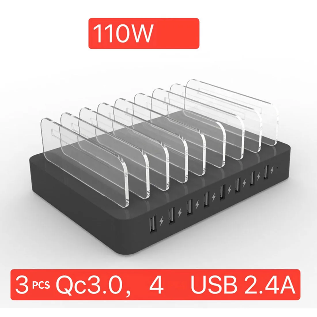 110 Вт 8 портов USB зарядное устройство QC 3 0 2.4A для IPhone X 11 Ipad Быстрая зарядка