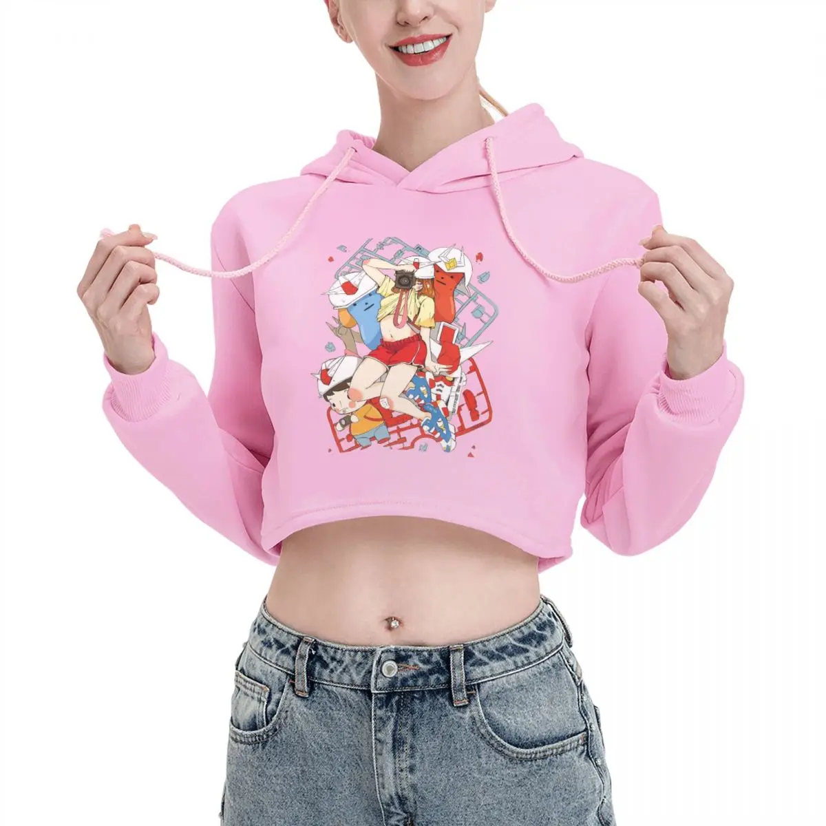 

Women's Aesthetic Harajuku Cat Ear Cropped Hoodies Sweatshirts Printed Punk Cartoon Fashion Long Sleeve Hooded Hooded Pullover