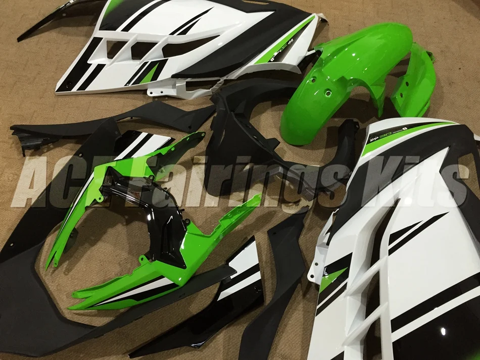 

New ABS fairing kit for Kawasaki Ninja300 EX300 300R 2013 2014 2015 2016 13 14 15 16 17 Fairings set Injection green white hot