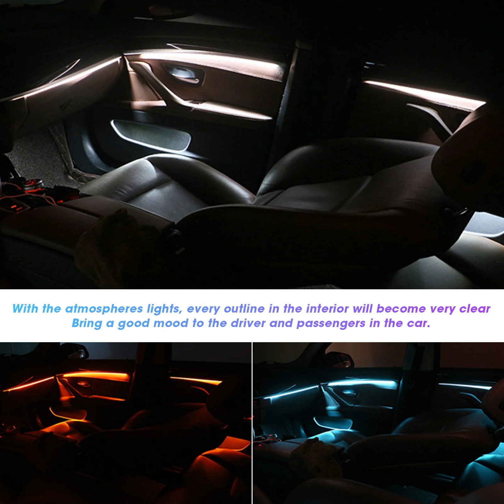 

Car LED Ambient Light Dual Color Door Panel Console Atmospheres Lamp Fit for BMW 5 Series F10/F11 2010-2016