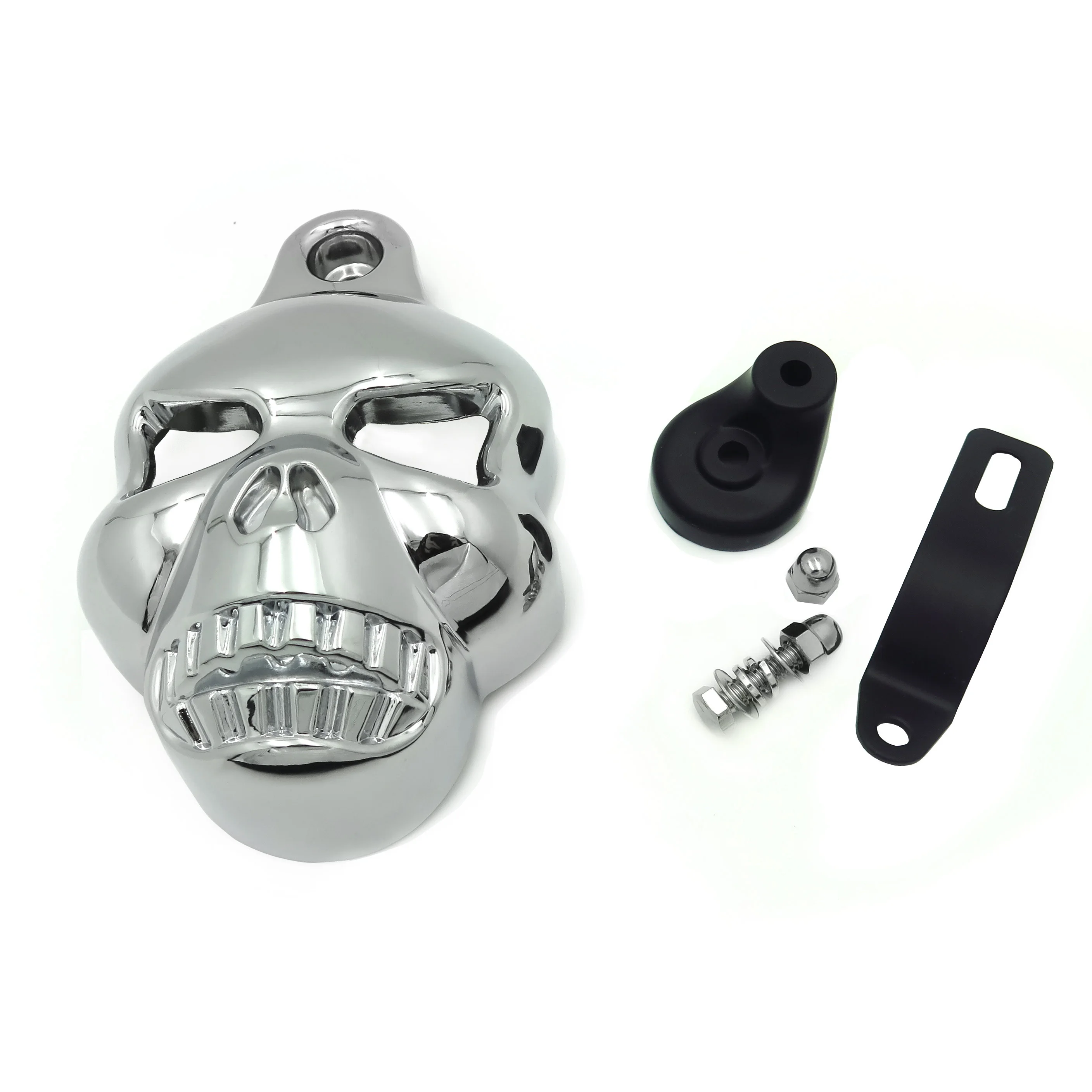 Крышка клаксона с черепом для Harley Davidson Big Twins V-Rod Stock Cowbell 1992-2020 Chrome Aftermarket