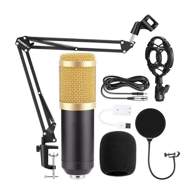 

Professional BM 800 Condenser Microphone with Tripod Audio 3.5mm Computer Studio for PC Phone Karaoke Recording