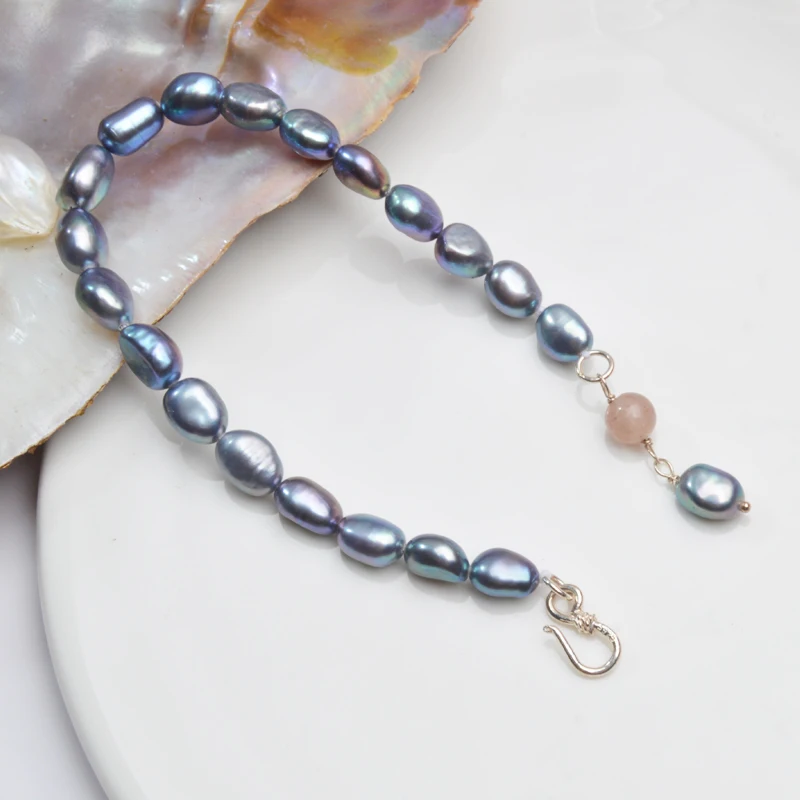 Женский браслет с пресноводным жемчугом ASHIQI из стерлингового серебра 925 пробы