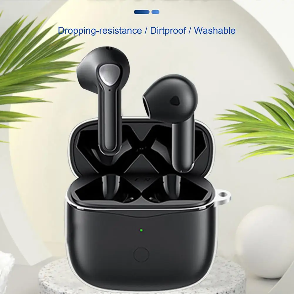 Soft TPU Protective Case For SoundPEATS Air 3 Wireless Earphones Lightweight Shockproof Earbuds Shell With Carabiner Keychain