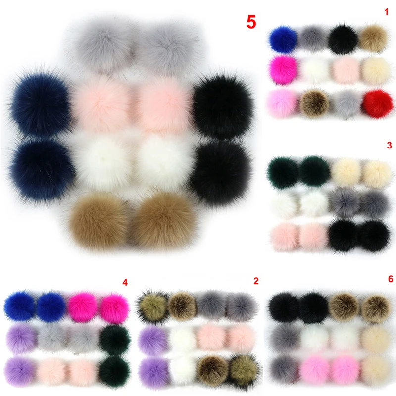 12Pcs8cm DIY конфеты искусственный кроличий мех Помпон Мяч ручной работы помпоны шар
