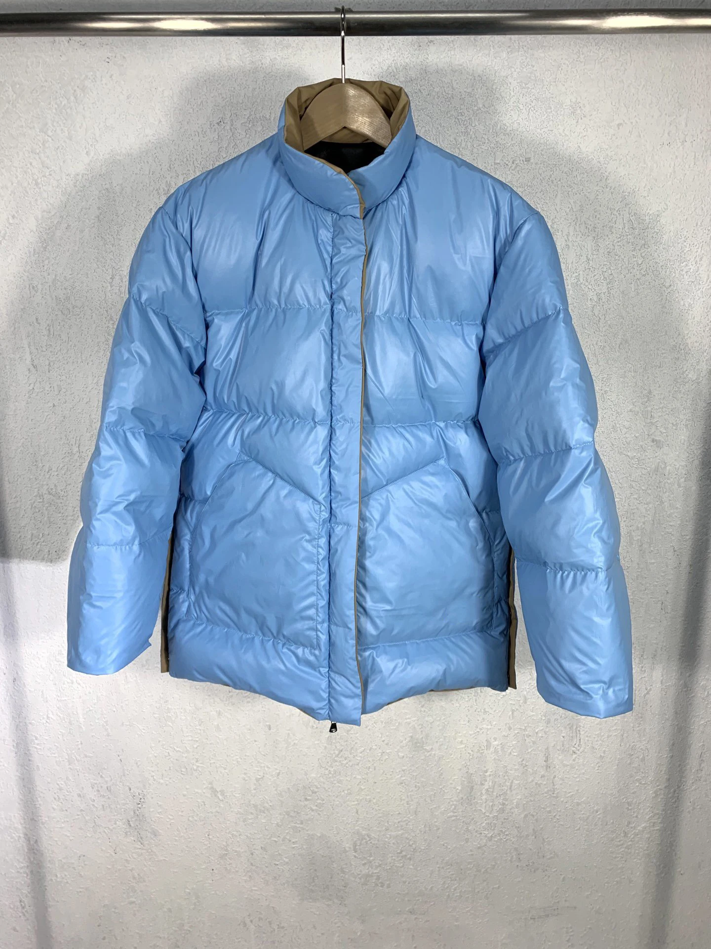 

Ladies 2021 New High Quality Fashion Long Sleeve Stand Collar two side wear Stitching Parker Down Jacket 1117