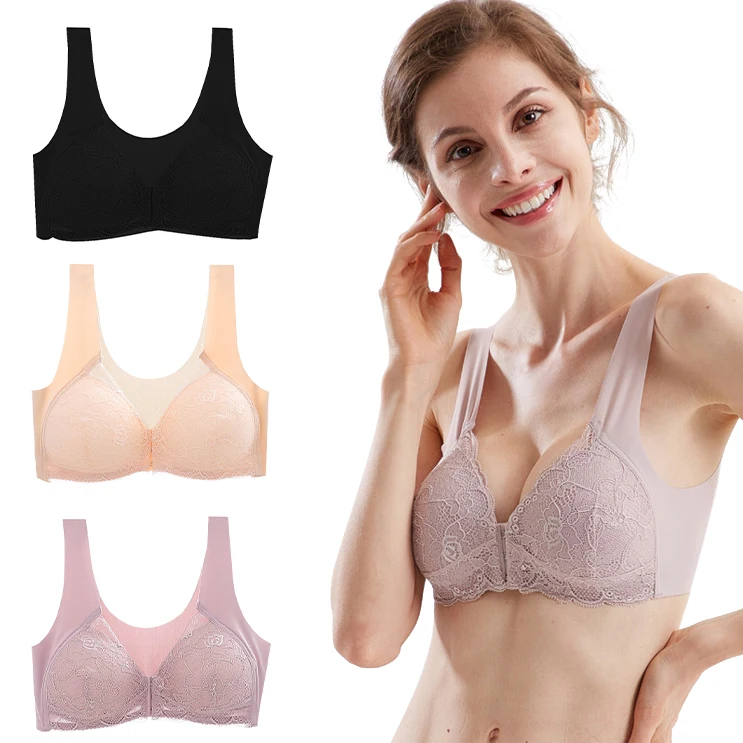 Женский жилет с застежкой спереди пуш-ап бюстгальтер чашками сексуальный