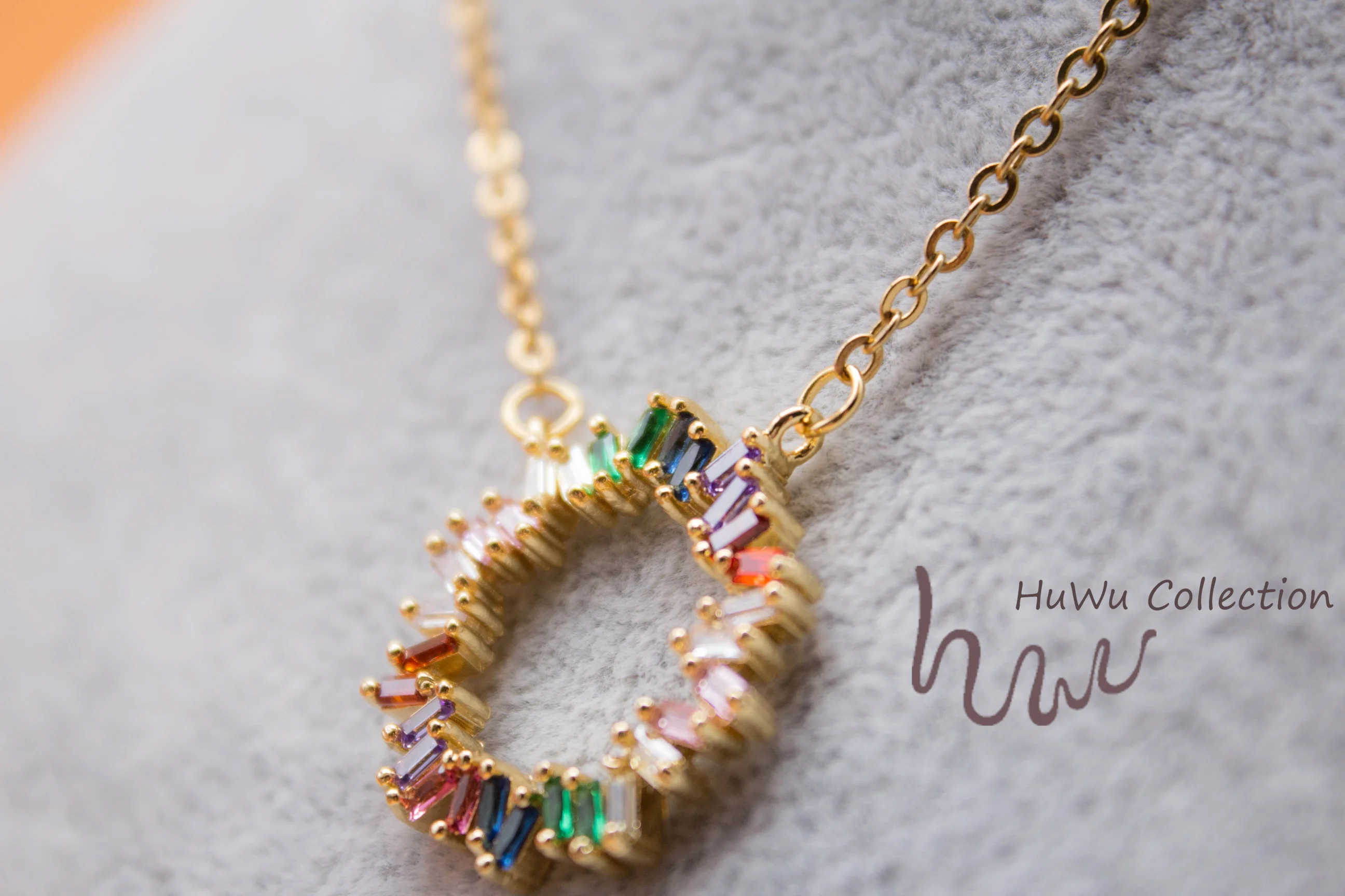 Разноцветное циркониевое ожерелье для женщин радужная Роскошная подвеска с