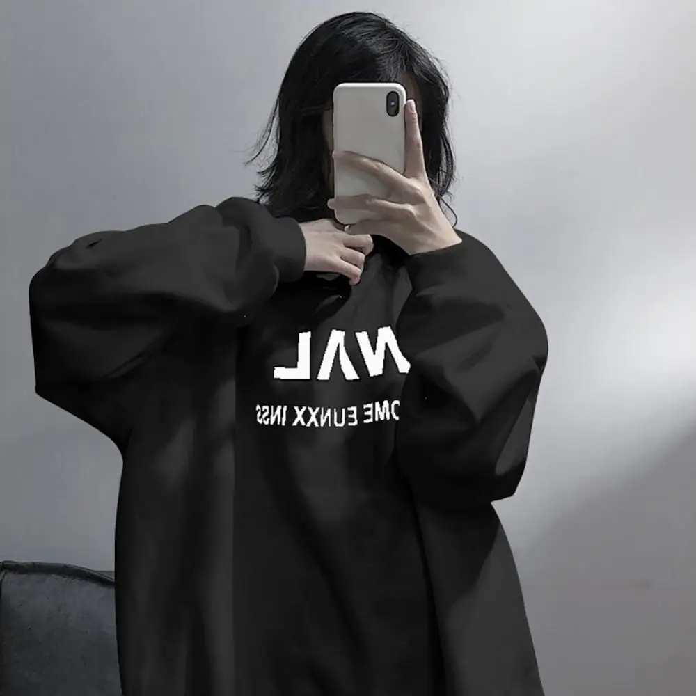 70% Hot Sell Casual Women Long Sleeve O Neck Blouse Top Letters Print Oversized Sweatshirt