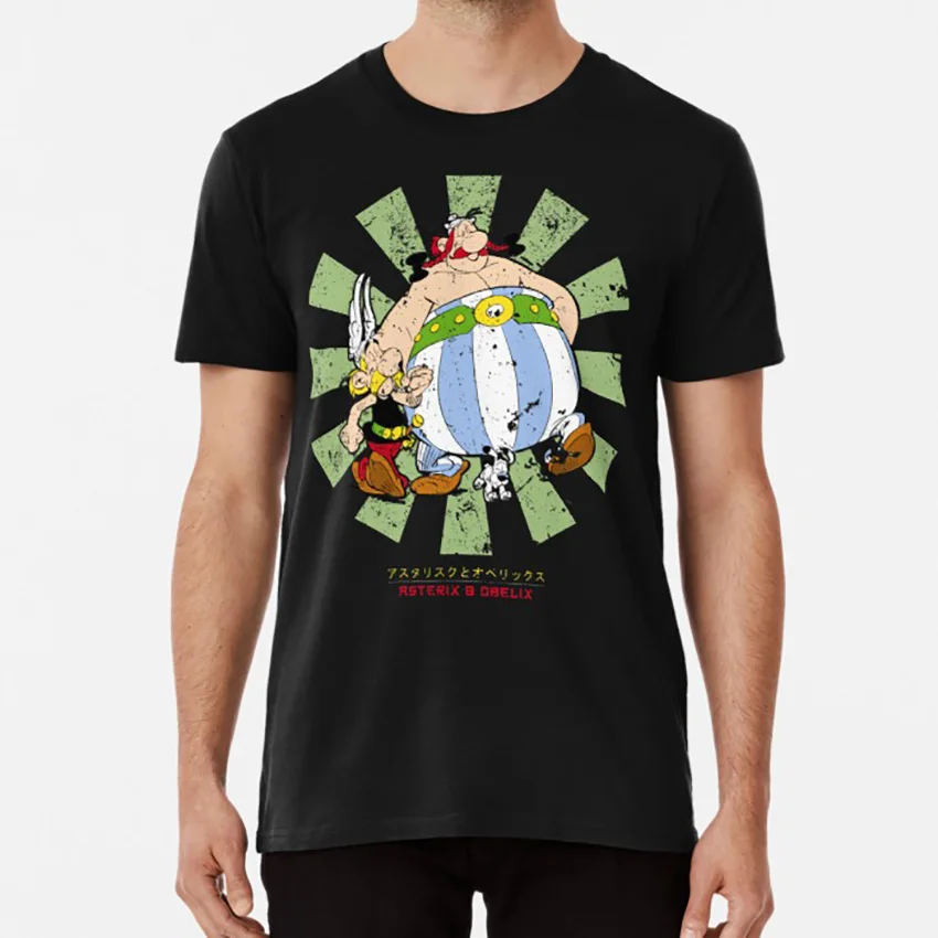 Asterix And Obelix Ретро японская футболка asterix obelix французские бельгийские комиксы с
