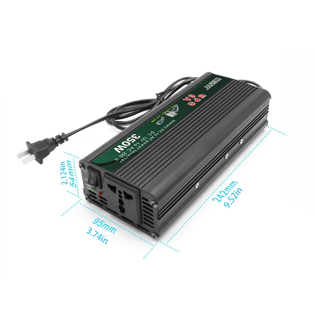 Автомобильный Инвертор 350 Вт от 12 В постоянного тока до 220 переменного