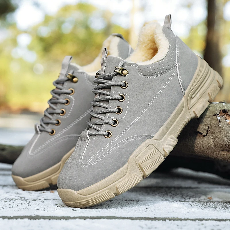 

Men Casual Shoes Winter Plus Velvet Warm Lace-up Ankle Boots Men Sneakers Outdoor Fashion High Top Cotton Shoes Zapatos Hombre