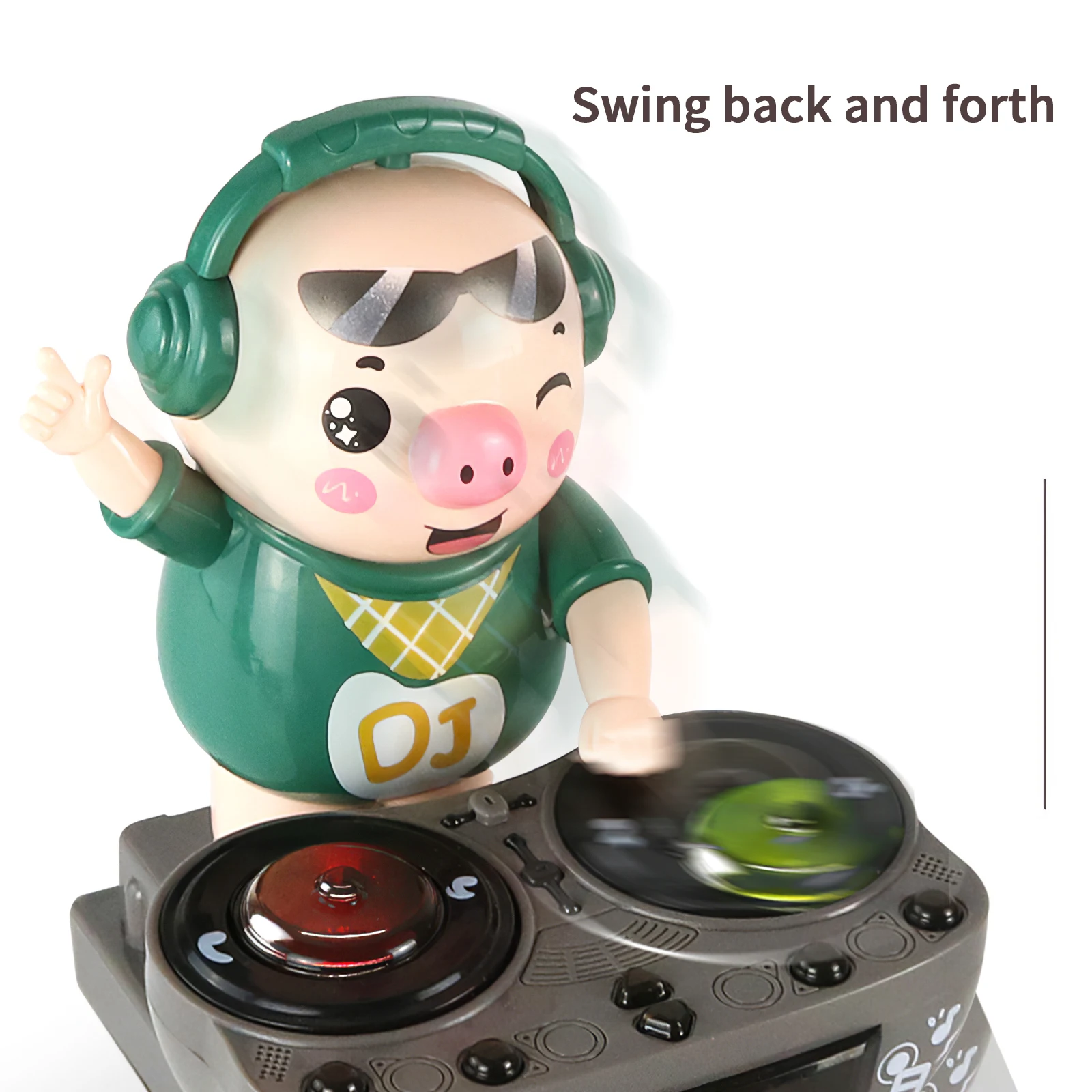 

DJ Little Pig funny Electric Musical Dancing Pig Toy With Colorful Light Swing Back And Forth Novelty toys for kids Cute piggy