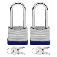 2 pack padlocks with keys shackle padlocks long lock heavy duty key padlock weatherproof locks for garden shed garage