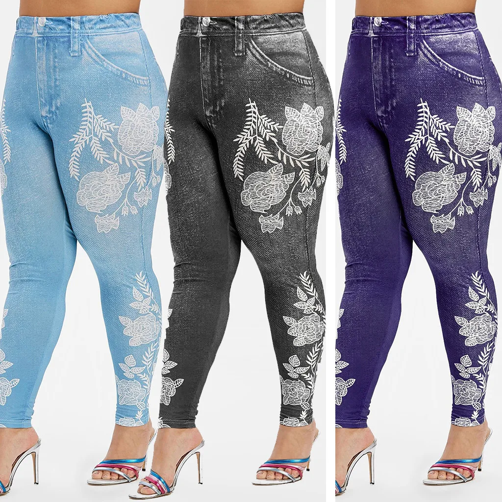 Женские леггинсы с принтом для фитнеса бега тренажерного зала Стрейчевые