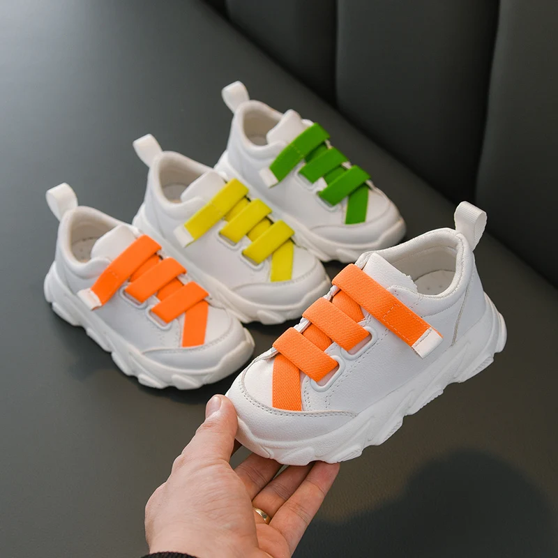 Kids Shoes 2019 Fashion Autumn Girls Sneakers Children Boys Litter Solid White Hook&ampLoop Pu Casual Sport Shoe | Детская одежда и