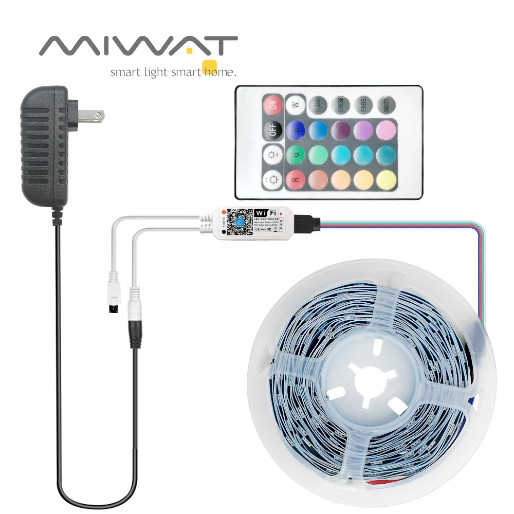 20M 10M 5M WIFI RGB LED Strip 5050 DC12V 24V Ribbon Light Tape SMD Flexible Diode with 44K Remote | Лампы и освещение