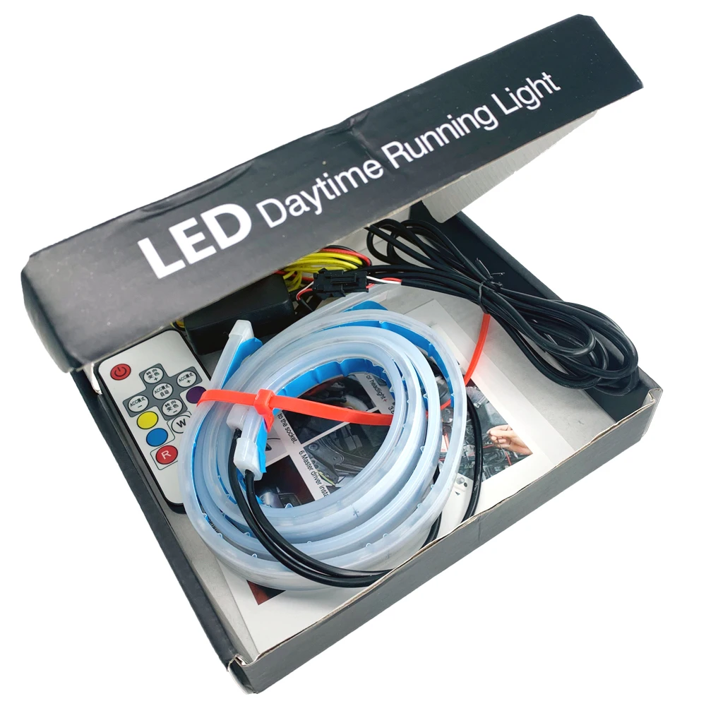 Светодиодные дневные огни 2 шт./1 шт. 12 В цветные поворотники для проточной воды