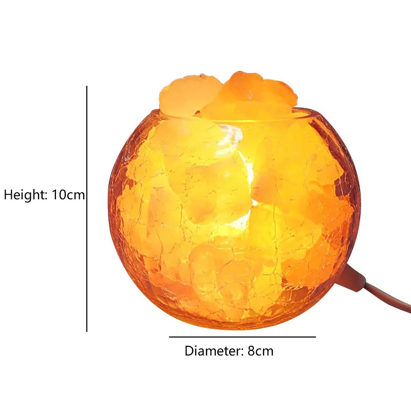 Светильник из хрустального стекла с трещинами льда лампа гималайской соли