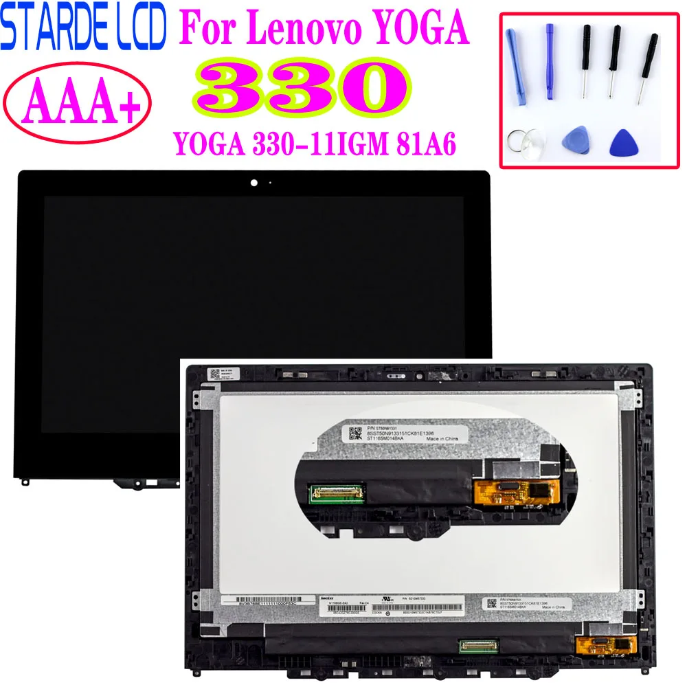 ЖК дисплей для Lenovo YOGA 330 11IGM 81A6 yoga 11 11igm сенсорный экран дигитайзер в сборе с рамкой
