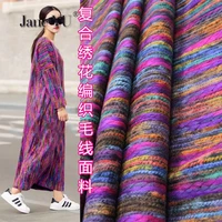 janeyu high grade thick colored knitting wool fabric autumn and winter coat jacket sweater cardigan fabric