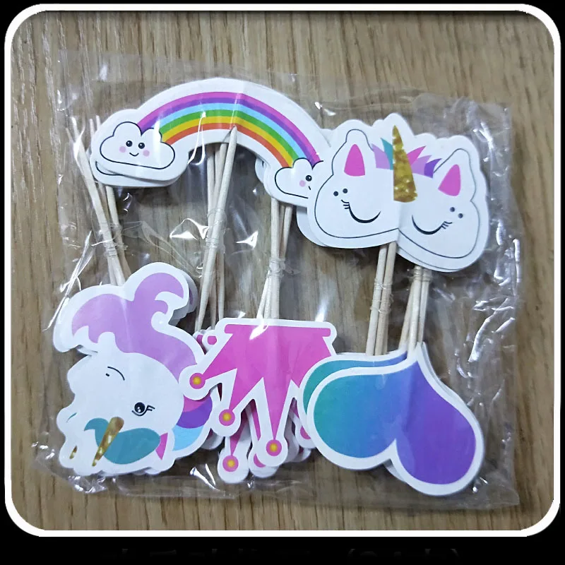 24 шт. чашки для кекса торты единорог вечерние день рождения вечеринка детский душ