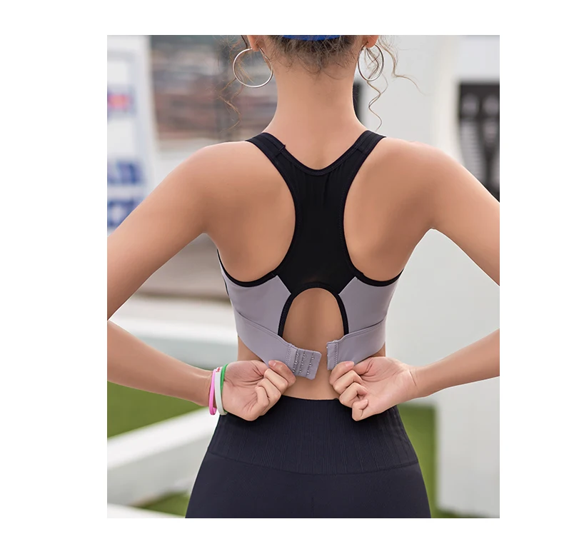 

2021 new sports underwear women's running shockproof can be worn out vest bra integrated fitness bra
