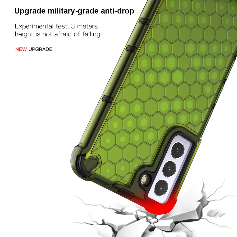 KEYSION Shockproof Case for Samsung S21 Ultra S21+ Plus 5G Honeycomb Phone Cover for Galaxy A32 A52 A72 A21S M21 M30S M31S M51