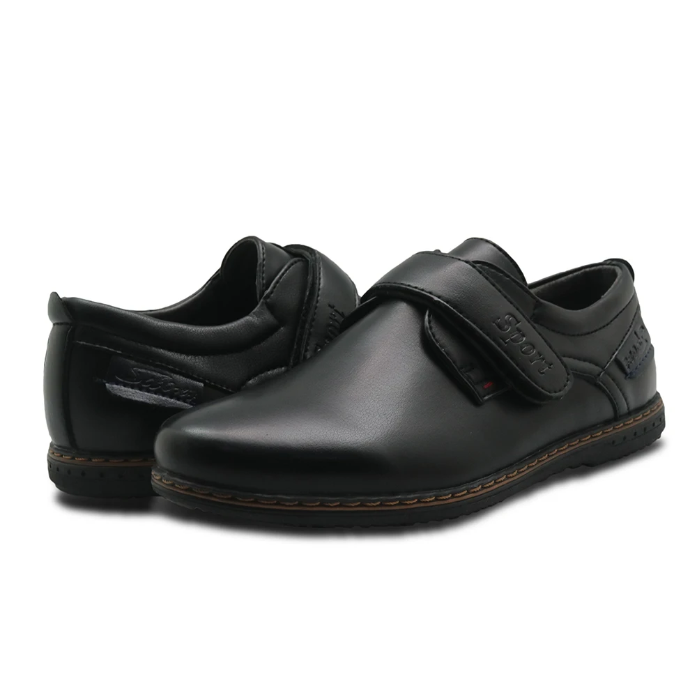 

Apakowa Brand New Children's Pu Leather Boys Shoes Spring & Autumn Black Flat Kids School Dress Shoes Wedding Casual Loafers