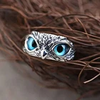Кольцо в виде совы для мужчин и женщин, креативное регулируемое в стиле панк, с изображением демона, глаз, животных, винтажное Ювелирное Украшение для пар, лучший подарок