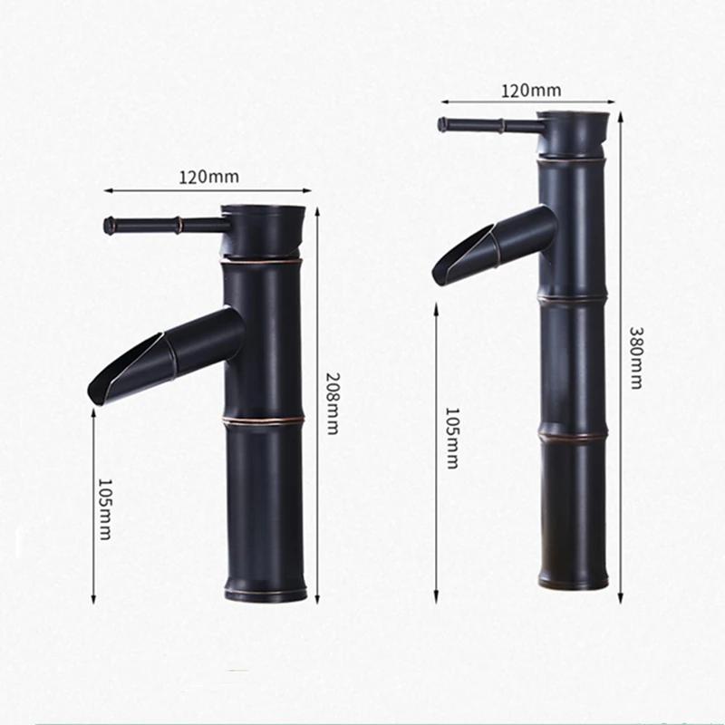 Смесители для раковины LIUYUE медный Черный Высокий/Низкий кран из темной бронзы и