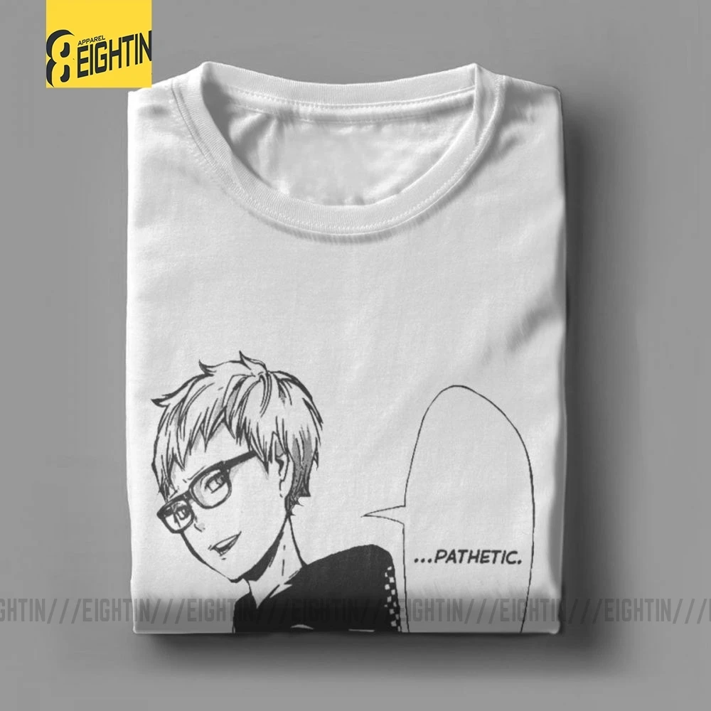 Футболки Haikyuu, футболки Tsukishima Kei, Классические летние футболки с коротким рукавом и круглым вырезом, хлопок, комиксы, футболки для мужчин, большие размеры
