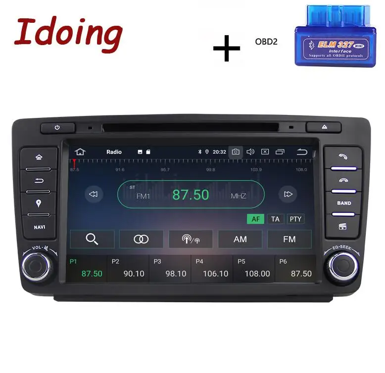 Standard with OBD Idoing Android 9,0 4G+ 64G Восьмиядерный 2 din DVD для Skoda Octavia 2 A5 2008-2013 автомобильный Радио Мультимедиа Видео плеер навигация gps - Цвет: Standard with OBD