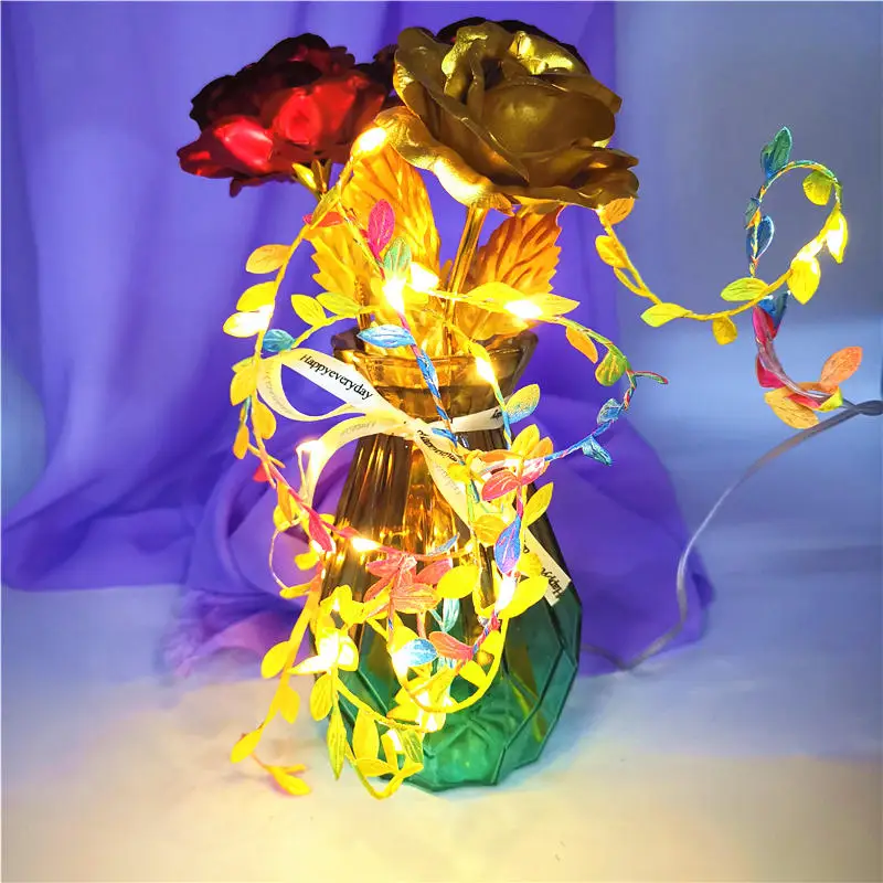 2m color rattan leaf Рождественские украшения, дерево, светодиодный, снежинки, гирлянда, праздничная, натальная, navidad, украшения, керст, украшение для дома - Цвет: 2m color rattan leaf