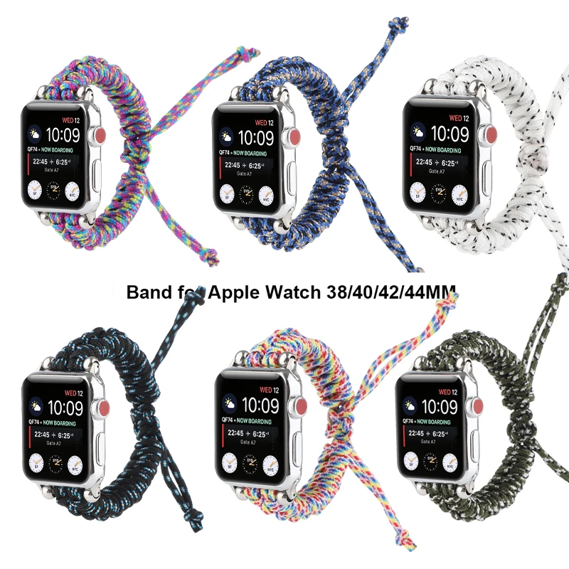 Спортивный тканый ремешок для Apple watch band 5 4 40/44 мм нейлоновый браслет Iwatch bands 3 2 38/42