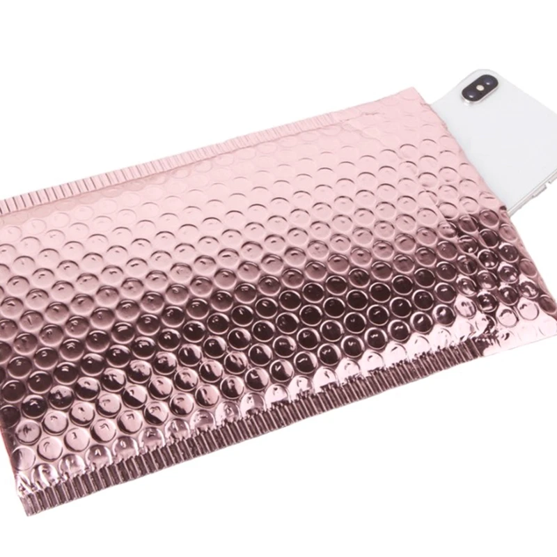 20 шт Розовый Золотой пузырьковый конверт из вспененной фольги доставка почтовый