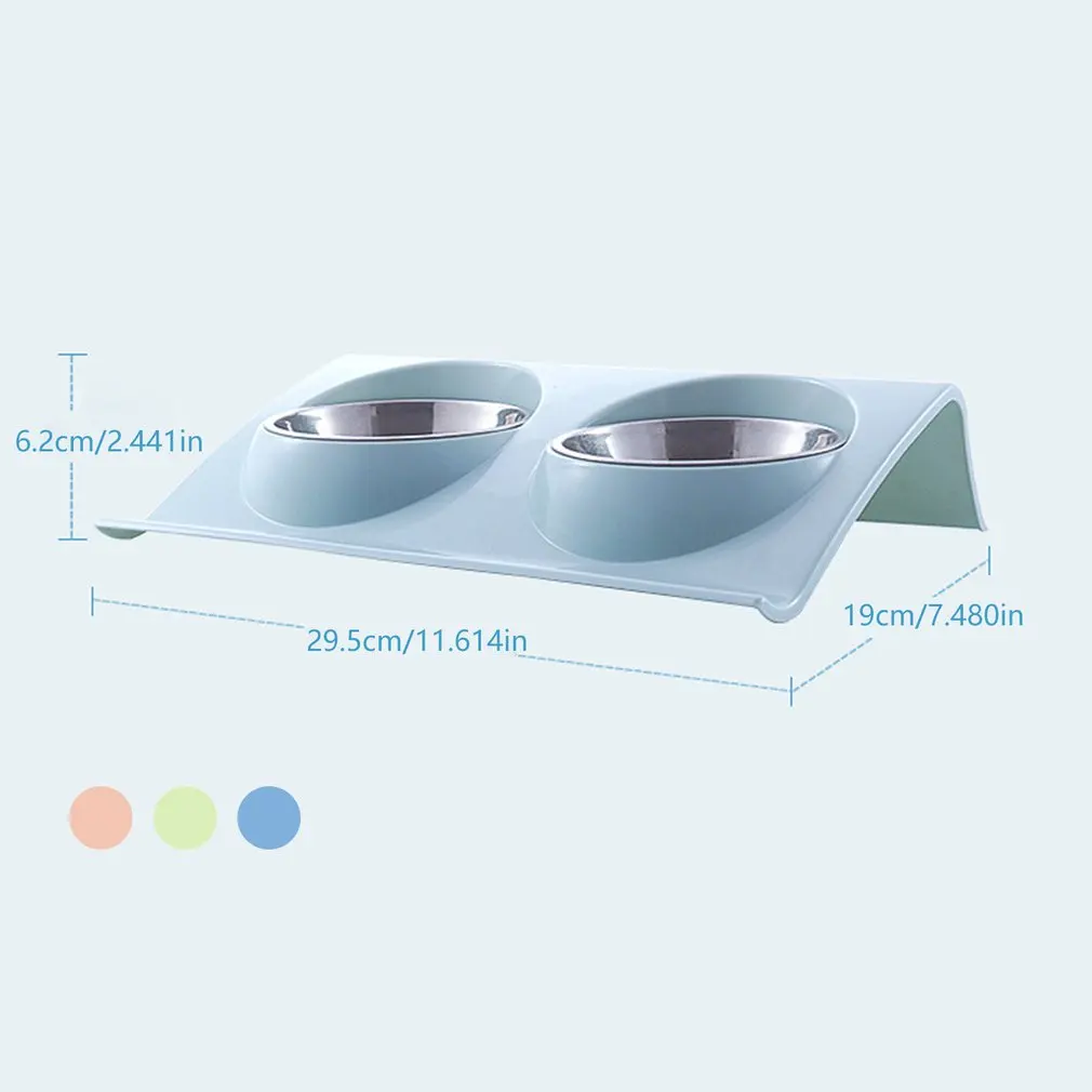 

Double Dog Cat Bowls Stainless Steel Pet Food Water Feeder For Dog Puppy Cats Pets Supplies Feeding Dishes