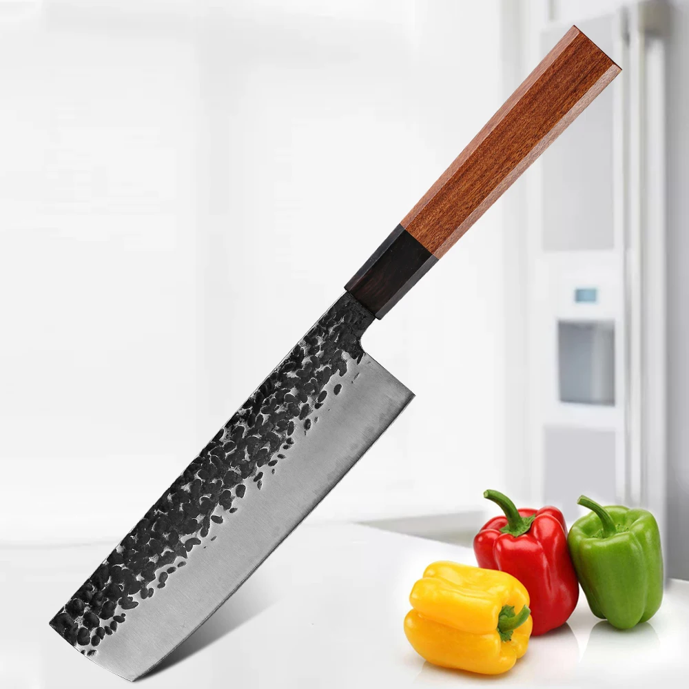 

Японский кухонный нож Baovim, Ручная ковка, шеф-нож из нержавеющей стали, ножи накири нож для суши, профессиональные инструменты для готовки