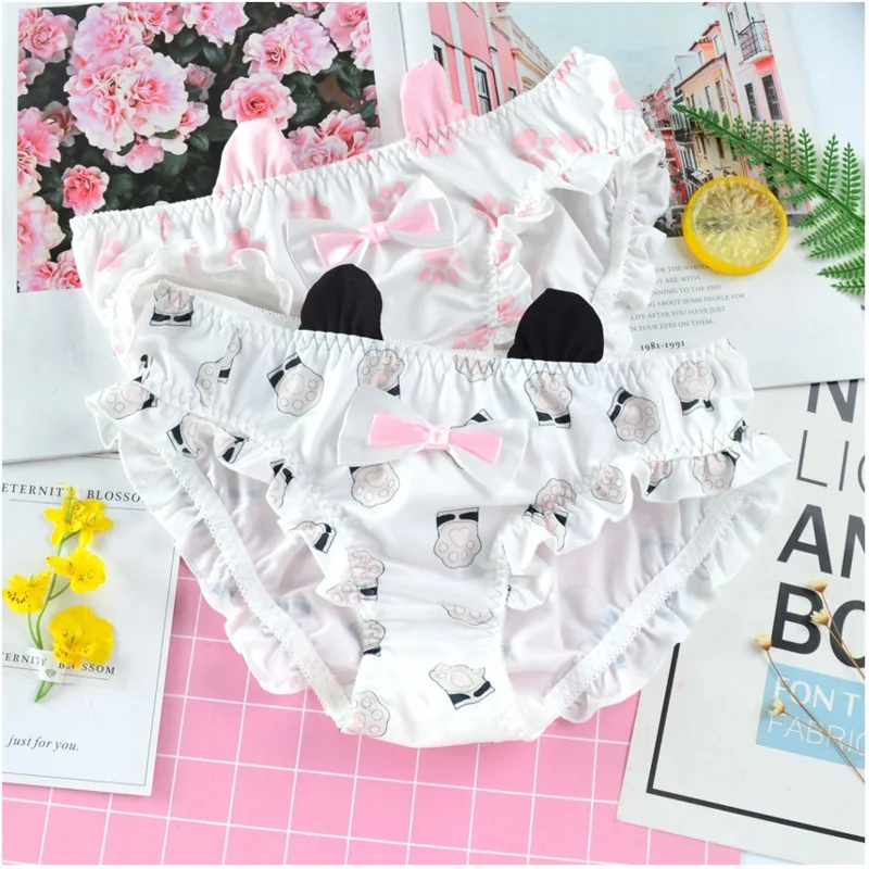 SP & CITY милые трусики Лолиты с мультяшным котом в виде лап для женщин милое нижнее