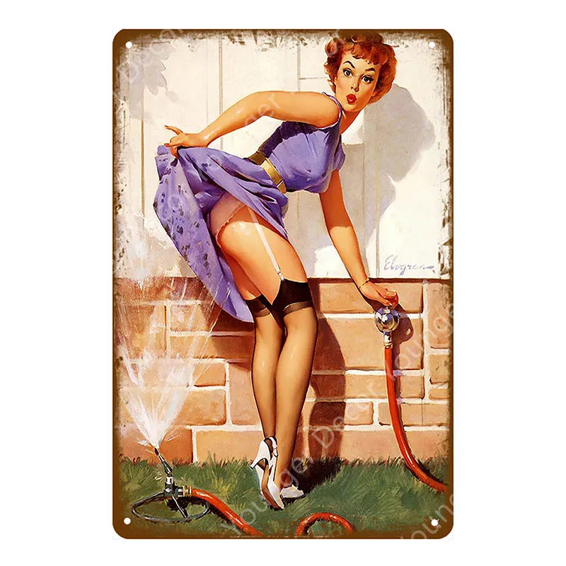YD3103EI Американский плакат Pin Up Girl забавная леди жестяная вывеска настенная декоративная табличка для бара кафе бара вечерние Клубные винтажные металлические картины YI-078 - Цвет: YD3103EI