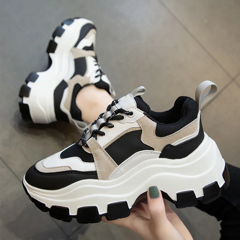 

Thick soled women's sports shoes, thick soled platform sports shoes, vulcanized shoes, fashionable and breathable leisure