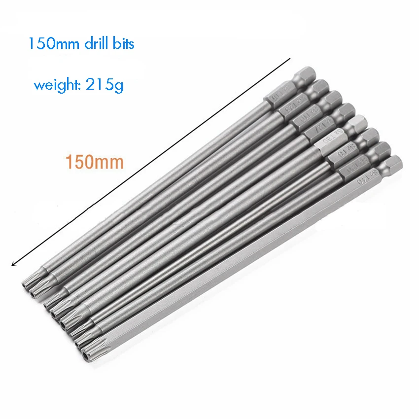 8 шт./компл. шестигранным хвостовиком Магнитная отвертка бит 100 мм/150 мм длиной S2