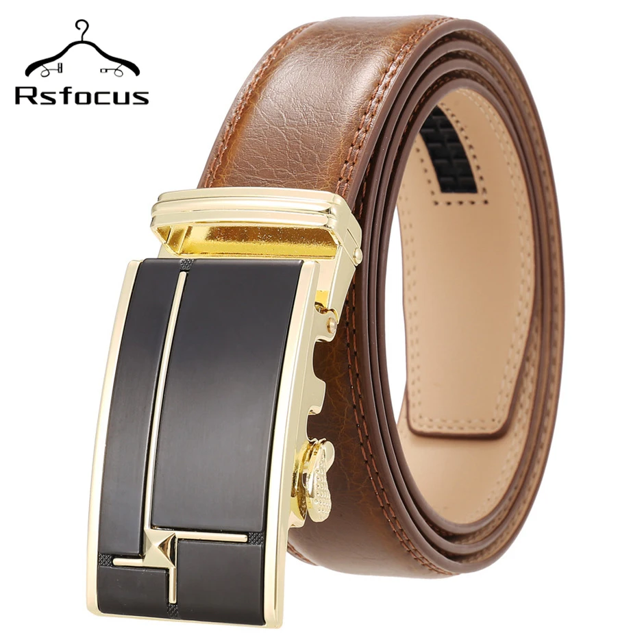 

Черный, красный, коричневый мужской ремень из натуральной кожи, классический модный роскошный мужской ремень с автоматической пряжкой, диз...