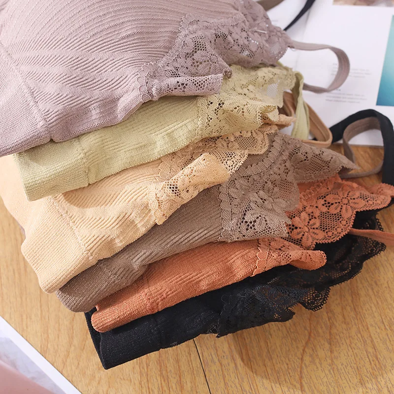 

Online Celebrity Hot Selling 2020 New Style Lace Wrap-around Women's Beauty Back Camisole Bra Seamless Bra Lace Vest Style