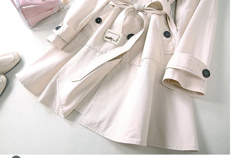 

2020 New Women Classic Double Breasted Mid-Long Trench Coat Female Slim Street Windbreaker Business Outerwea F940