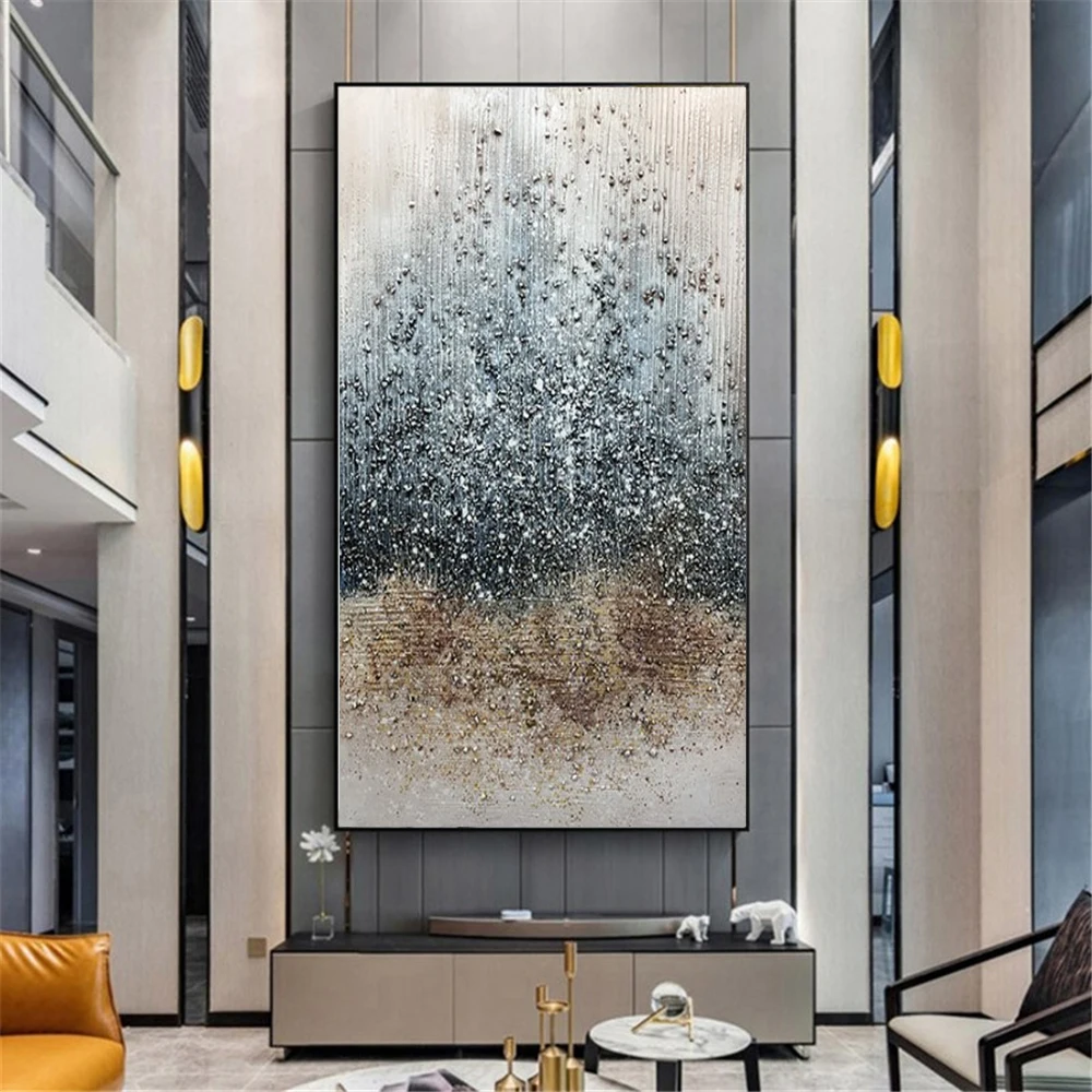 

Hand painted abstract oil painting porch living room decorative painting modern minimalist art vertical version hang a picture
