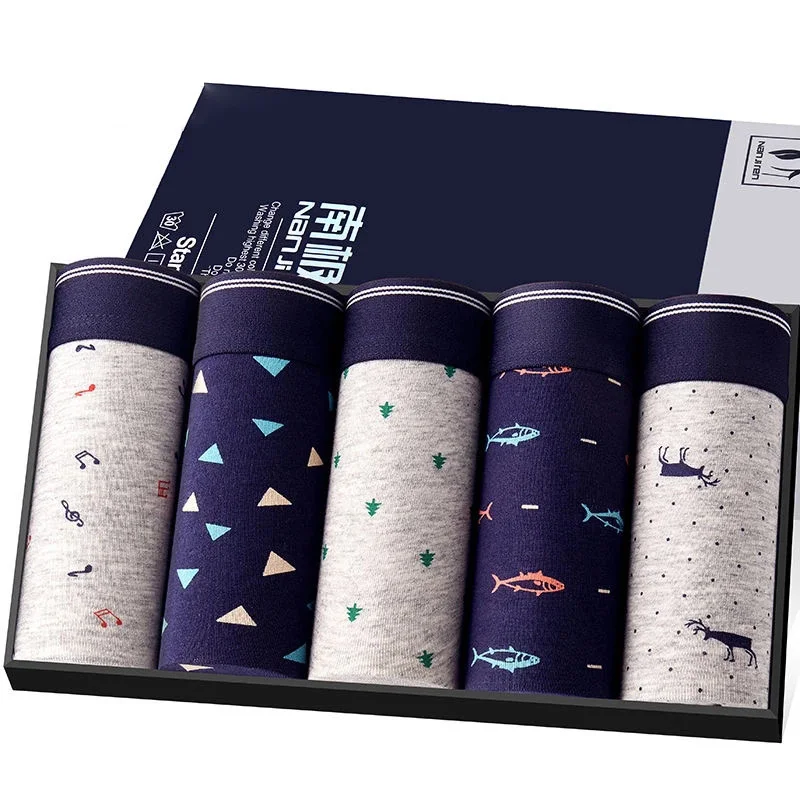 

Men Boxer Underwear Men Cotton Man Boxers Shorts Comfortable Underpants Male Solid Printed Soft Breathable Panties L-3XL