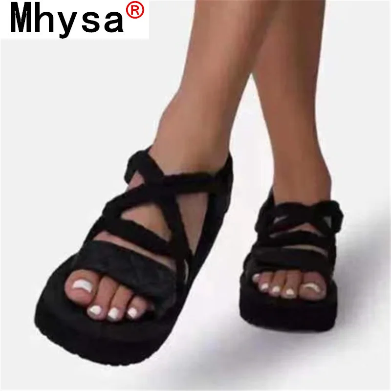 

Women's Sandals 2021 Summer New Solid Color Comfortable Female Beach Open Toe Sandals Outdoor Platform Sandals Shoes for Woman