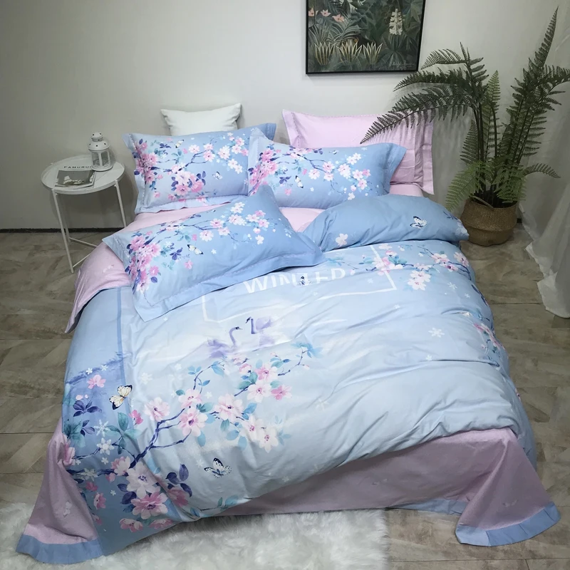 Snow Man printed Premium Brushed Cotton Soft Warm Comfortable Bedding set Bed sheet Duvet Cover Pillow shams Queen King 4Pcs | Дом и сад